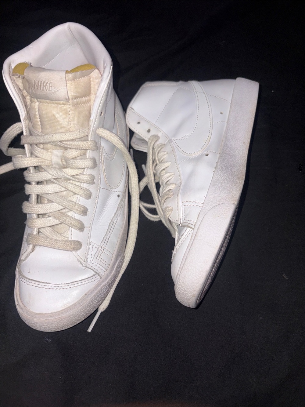 Nike Women’s White High-Top Sneakers with Cream Accents